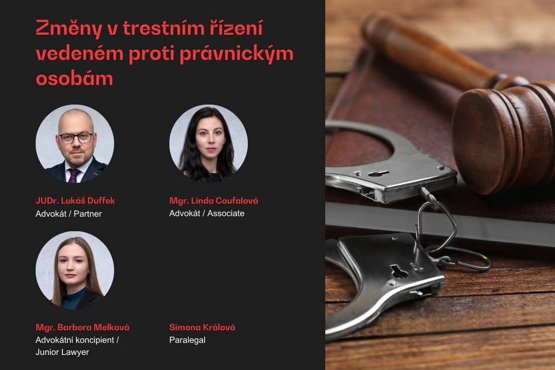 Změny v trestním řízení vedeném proti právnickým osobám